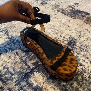 Cheetah Print platform sandals